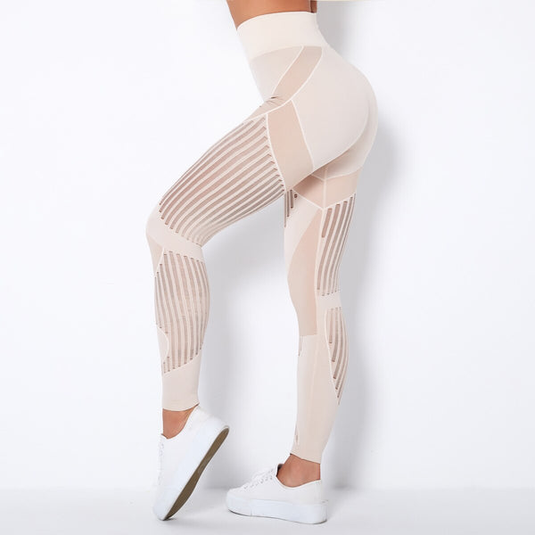 Autumn Seamless Hollow Out Yoga Leggings Work Out Fitness Gym Yoga Pantalones High Elastics High Waist Sports Slim Trousers | Vimost Shop.