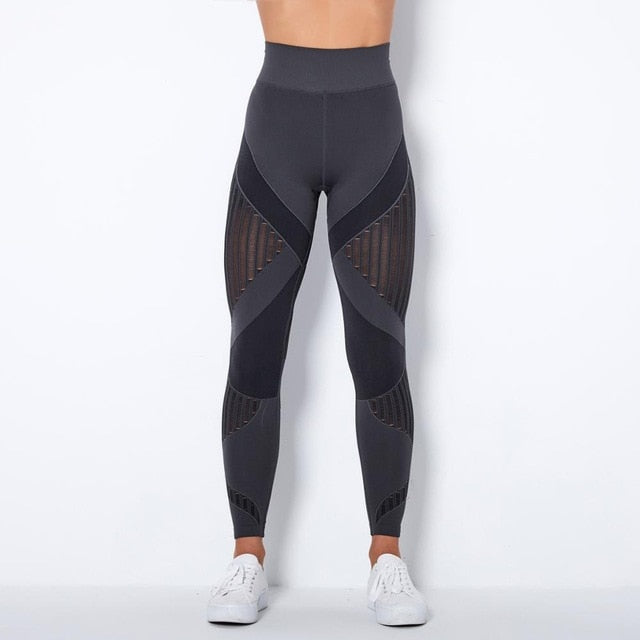 Autumn Seamless Yoga Set Women Gym Clothes Long Sleeve Crop Top Hollow Out Leggings Tracksuit Workout Sports Fitness 2 Piece | Vimost Shop.