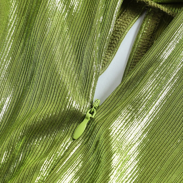 Women's New Autumn Halter Sexy Avocado Green Dress Maxi Party Runway Dress Split Spring Elegant Vestido Green | Vimost Shop.