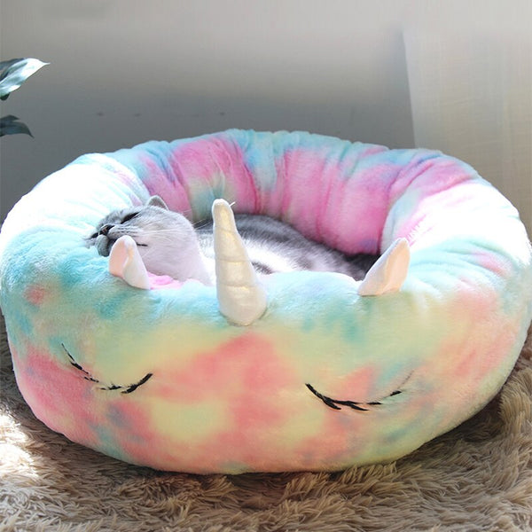 Pet Dog Bed Unicorn Round Cat House Soft Puppy Sofa Non-Slip Durable Sleeping Mat For Cats Small Dog Warm Cushion Pet Products | Vimost Shop.