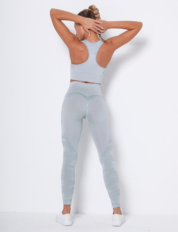 Women Workout Outfit 2 Pieces Yoga Set Seamless Running Leggings with Sports Bra Padded Tops Suit Gym Clothes Fitness Sportswear | Vimost Shop.