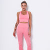 Women Workout Outfit 2 Pieces Yoga Set Seamless Running Leggings with Sports Bra Padded Tops Suit Gym Clothes Fitness Sportswear | Vimost Shop.