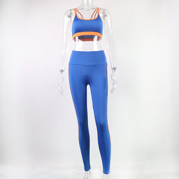 Seamless Striped Yoga Set For Fitness Casual Bra Crop Top High Waist Leggings Two Piece Set Sportswear Workout GYM Tracksuit | Vimost Shop.