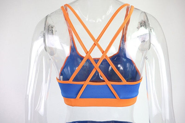 Seamless Striped Yoga Set For Fitness Casual Bra Crop Top High Waist Leggings Two Piece Set Sportswear Workout GYM Tracksuit | Vimost Shop.