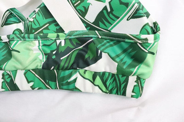 Seamless Leaf Print Yoga Set Gym Clothing Fashion Bra Crop Top Leggings Suit Push Up Workout Training Running Sports Tracksuit | Vimost Shop.