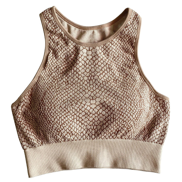 Seamless Python Pattern Yoga Set Gym Clothing Fashion Tank Crop Top Leggings Suit Push Up Workout Training Running Tracksuit | Vimost Shop.