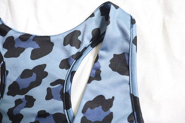 Sportswear Seamless Leopard Print Yoga Gym Yoga Set Casual Tank Crop Top High Waist Leggings Two Piece Set Workout Fitness Suit | Vimost Shop.