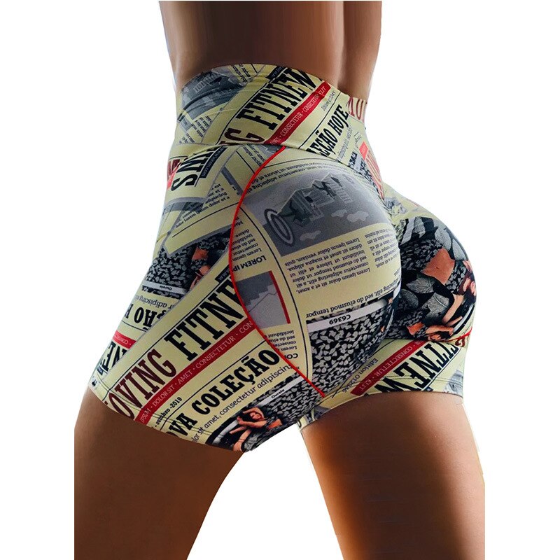 Seamless Tie Dye Print Sport Yoga Shorts Gym Clothing High Elastics Workout Push Up Running Short Pants For Women Female Outfits | Vimost Shop.