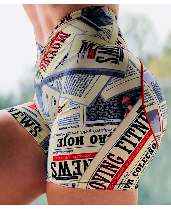 Seamless Tie Dye Print Sport Yoga Shorts Gym Clothing High Elastics Workout Push Up Running Short Pants For Women Female Outfits | Vimost Shop.