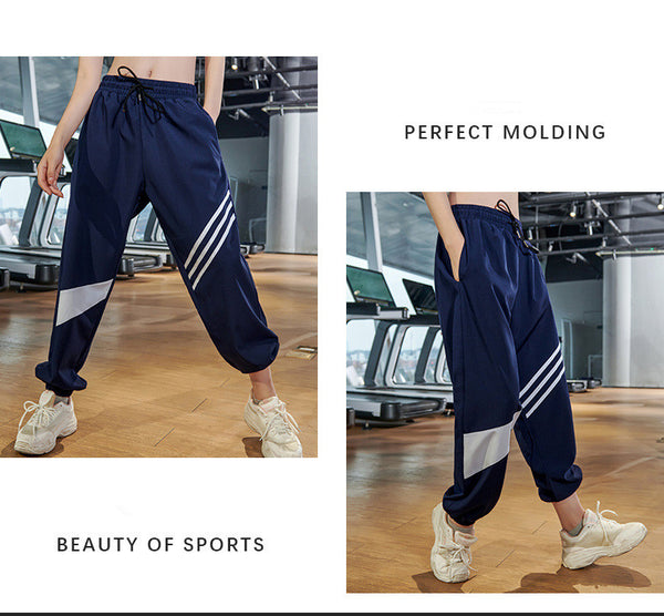 Spring Casual Athletic Pants Women's Loose-Fit Comfortable Running Trousers Breathable Quick-Dry Patchwork Sweatpants | Vimost Shop.