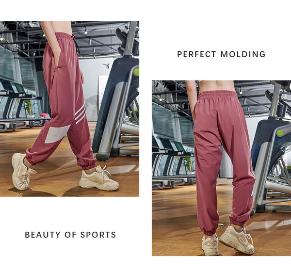 Spring Casual Athletic Pants Women's Loose-Fit Comfortable Running Trousers Breathable Quick-Dry Patchwork Sweatpants | Vimost Shop.