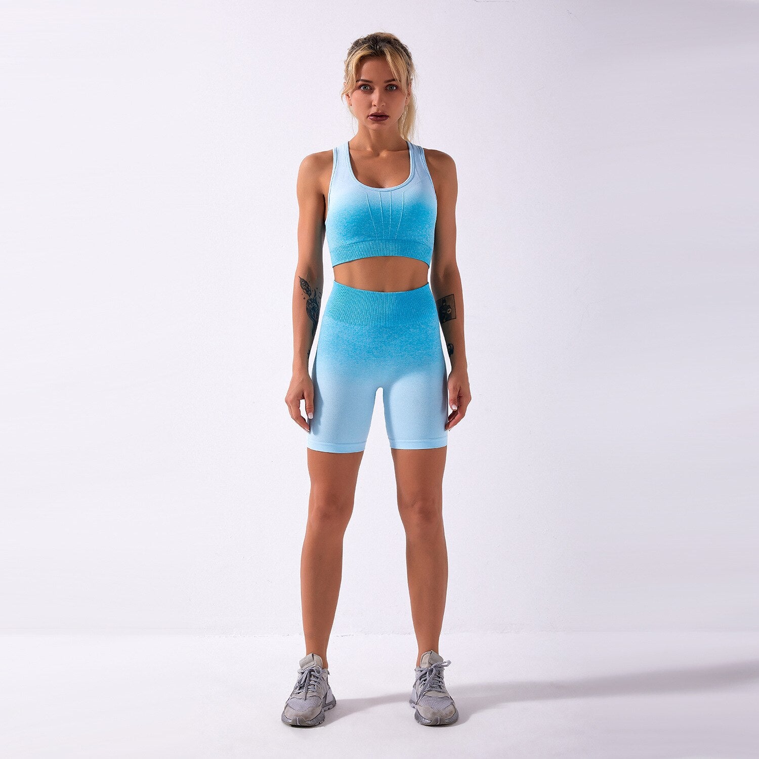 Sportswear Yoga Shorts Set Women GYM Clothing Tank Crop Top And Shorts Two Piece Set Casual Workout Push Up Active Tracksuit | Vimost Shop.