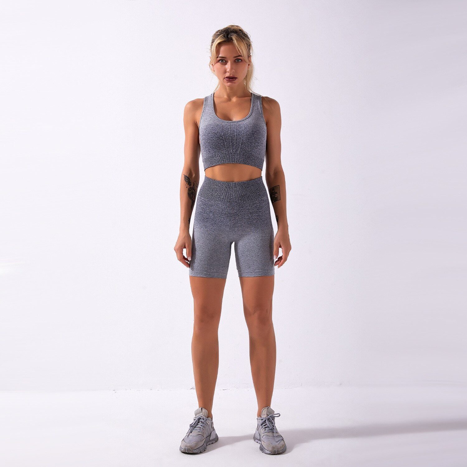 Sportswear Yoga Shorts Set Women GYM Clothing Tank Crop Top And Shorts Two Piece Set Casual Workout Push Up Active Tracksuit | Vimost Shop.