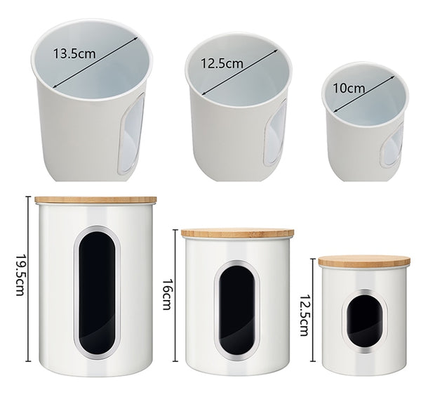 3 Pcs Storage Bin Food Container Snack Canister Set Coffee Bean Tea Sugar Box With Seal Lid Kitchen Food Organization Jar | Vimost Shop.