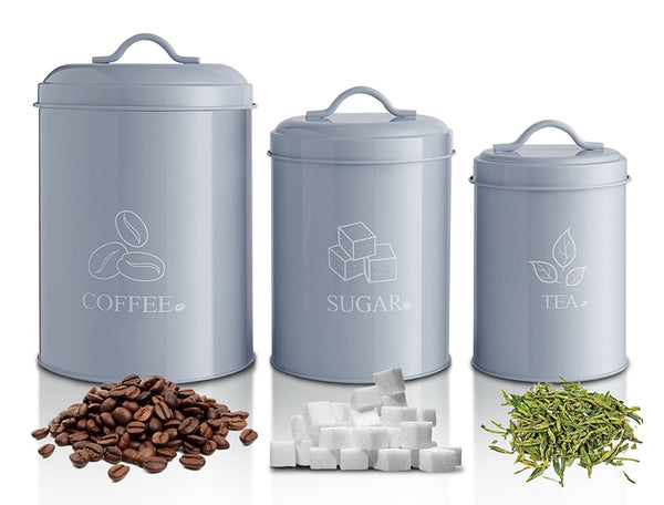 3 Pcs Storage Bin Food Container Snack Canister Set Coffee Bean Tea Sugar Box With Seal Lid Kitchen Food Organization Jar | Vimost Shop.