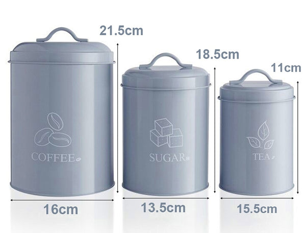 3 Pcs Storage Bin Food Container Snack Canister Set Coffee Bean Tea Sugar Box With Seal Lid Kitchen Food Organization Jar | Vimost Shop.