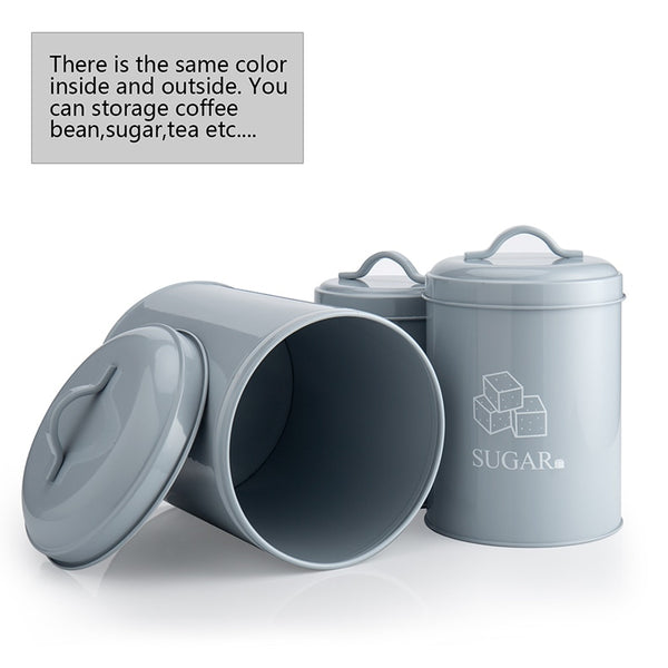 3 Pcs Storage Bin Food Container Snack Canister Set Coffee Bean Tea Sugar Box With Seal Lid Kitchen Food Organization Jar | Vimost Shop.