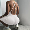Women Solid Ribbing Yoga Jumpsuit Cami Top Shorts Romper Kintted Fashion Bodycon One Piece Workout Push Up Sport Energy Playsuit | Vimost Shop.