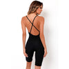 Women Solid Ribbing Yoga Jumpsuit Cami Top Shorts Romper Kintted Fashion Bodycon One Piece Workout Push Up Sport Energy Playsuit | Vimost Shop.