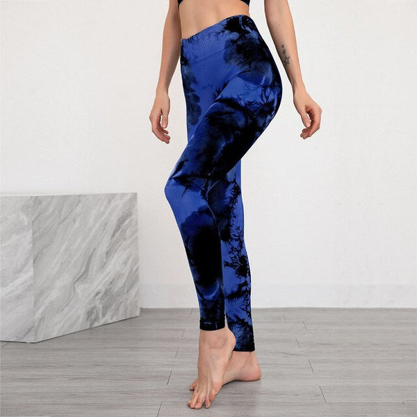 Autumn Seamless Tie Dye Print Yoga Leggings Work Out Fitness Gym Yoga Pantalones High Elastics High Waist Sports Slim Trousers | Vimost Shop.