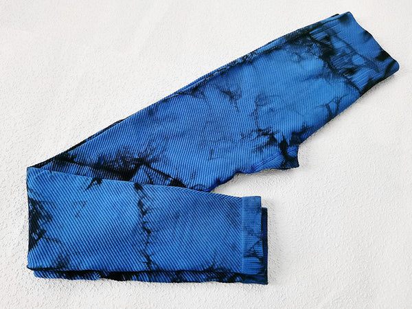 Autumn Seamless Tie Dye Print Yoga Leggings Work Out Fitness Gym Yoga Pantalones High Elastics High Waist Sports Slim Trousers | Vimost Shop.