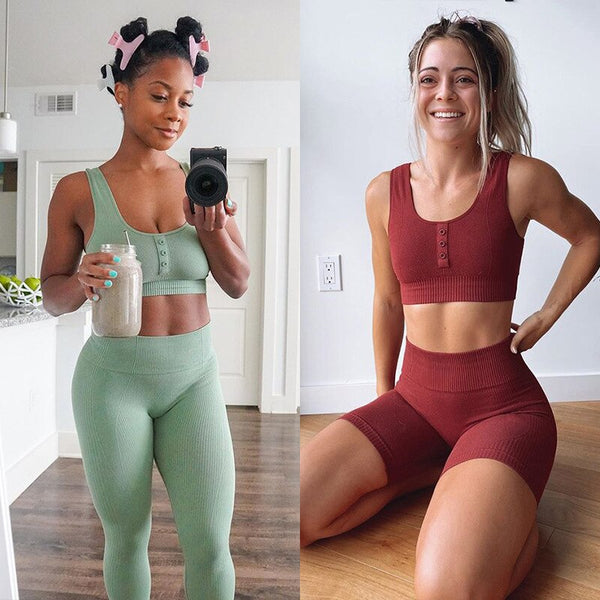 Sportswear Yoga 3PCS Set Women GYM Clothing Solid Sleeveless Tank Top +Shorts+Pants Suit Casual Workout Active Push Up Tracksuit | Vimost Shop.