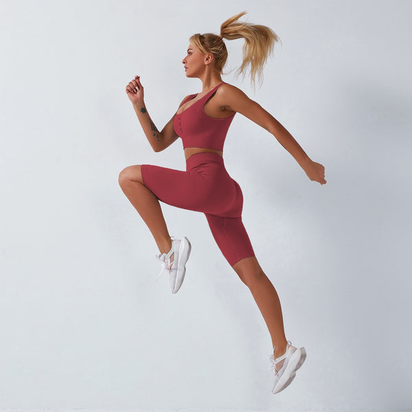 Sportswear Yoga 3PCS Set Women GYM Clothing Solid Sleeveless Tank Top +Shorts+Pants Suit Casual Workout Active Push Up Tracksuit | Vimost Shop.