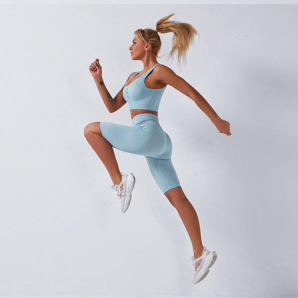 Sportswear Yoga 3PCS Set Women GYM Clothing Solid Sleeveless Tank Top +Shorts+Pants Suit Casual Workout Active Push Up Tracksuit | Vimost Shop.