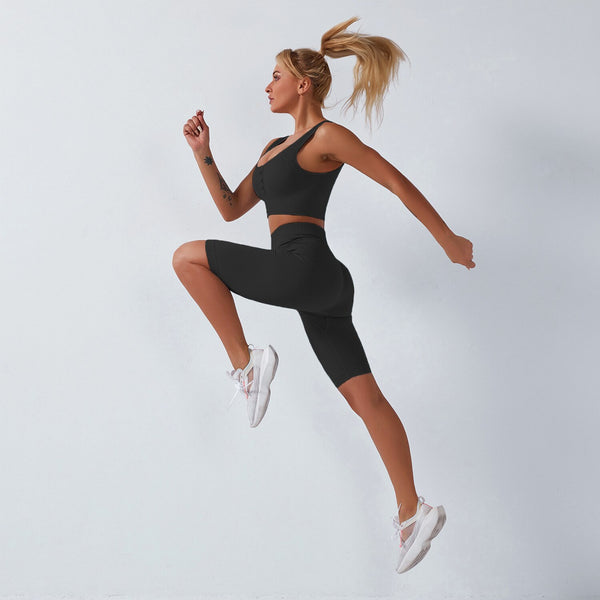 Sportswear Yoga 3PCS Set Women GYM Clothing Solid Sleeveless Tank Top +Shorts+Pants Suit Casual Workout Active Push Up Tracksuit | Vimost Shop.