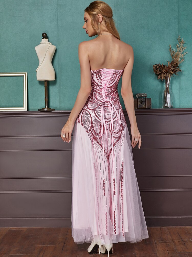 Vintage Sequin 1920S Prom Dresses Art Deco Tulle Formal Gown | Vimost Shop.