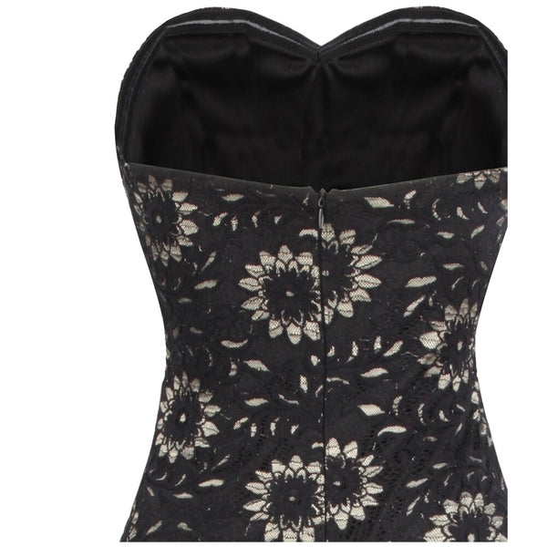 Strapless Floral Lace See Through Mermaid Formal Long Evening Dresses Black | Vimost Shop.