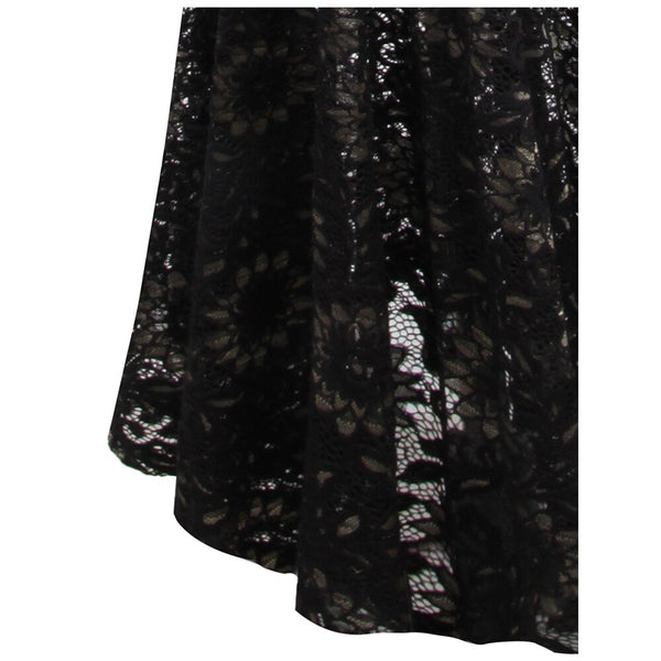 Strapless Floral Lace See Through Mermaid Formal Long Evening Dresses Black | Vimost Shop.