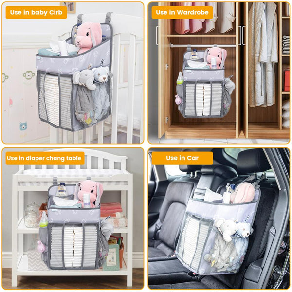 Baby Crib Hanging Storage Bag Portable Diaper Organizer Newborn Bedding Set  Foldable Nappy Bags Newborn Diaper Container | Vimost Shop.