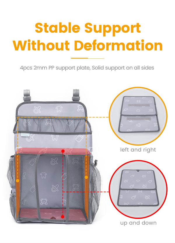 Baby Crib Hanging Storage Bag Portable Diaper Organizer Newborn Bedding Set  Foldable Nappy Bags Newborn Diaper Container | Vimost Shop.