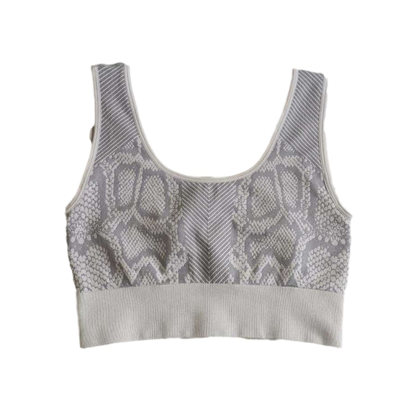 Seamless Snakeskin Print Yoga Set Gym Clothing Fashion Tank Crop Top Leggings Suit Push Up Workout Training Running Tracksuit | Vimost Shop.