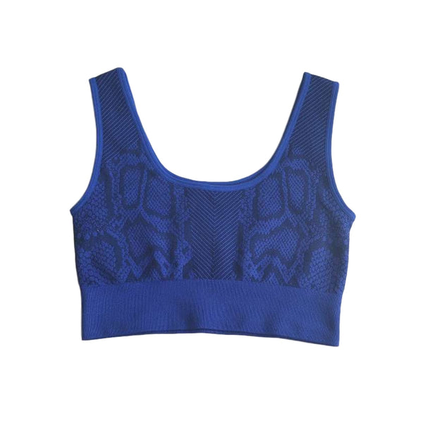 Seamless Snakeskin Print Yoga Set Gym Clothing Fashion Tank Crop Top Leggings Suit Push Up Workout Training Running Tracksuit | Vimost Shop.