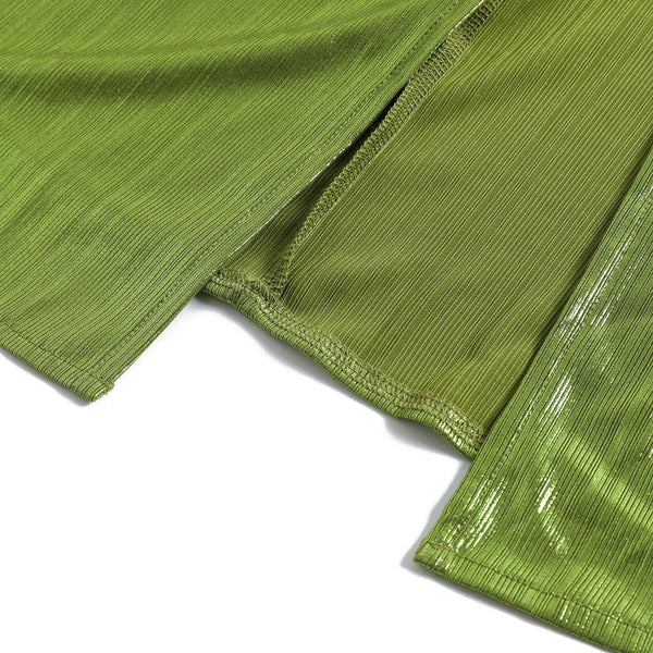 Women's New Autumn Halter Sexy Avocado Green Dress Maxi Party Runway Dress Split Spring Elegant Vestido Green | Vimost Shop.