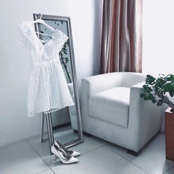 Ruched Hollow Out Short Ladies Dress Asymmetrical One Shoulder Butterfly Sleeve White boho Hot  deep v-neck Dresses | Vimost Shop.