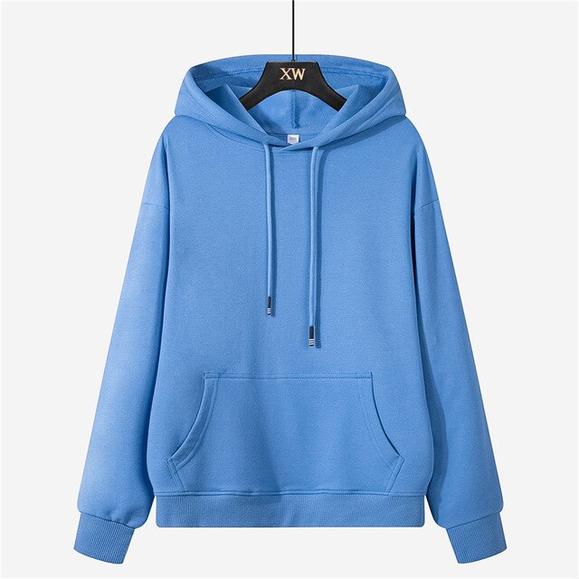 Autumn winter fleece oversize hoodies solid color jackets toppies womens tracksuits hooded sweatshirts | Vimost Shop.