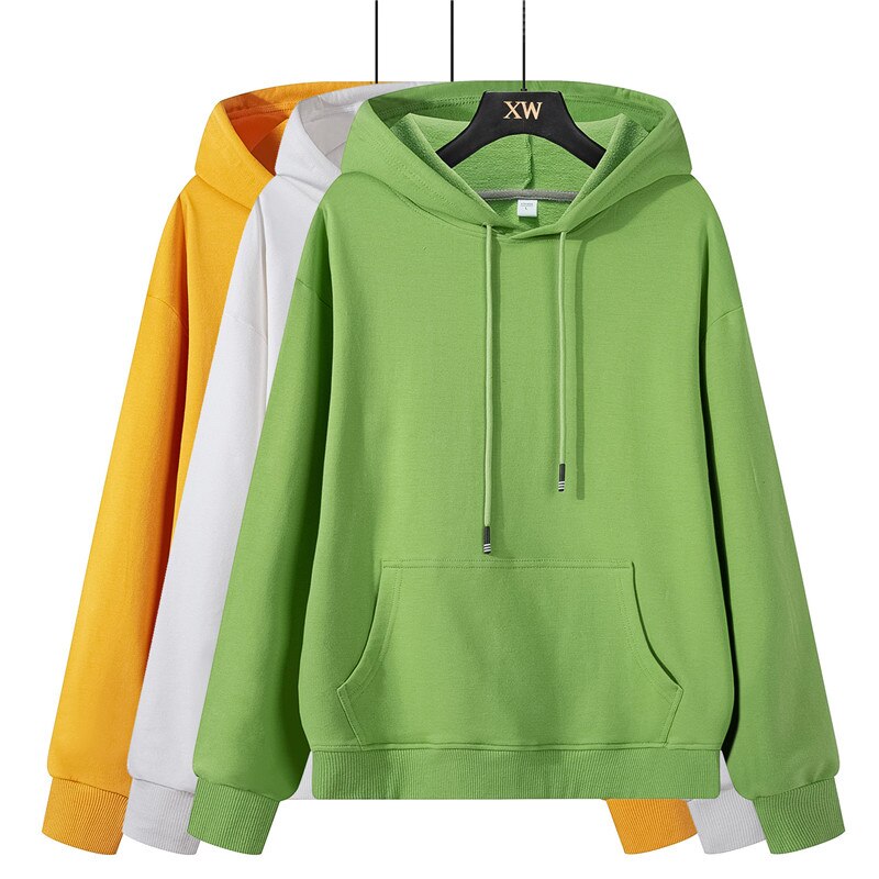 Autumn winter fleece oversize hoodies solid color jackets toppies womens tracksuits hooded sweatshirts | Vimost Shop.