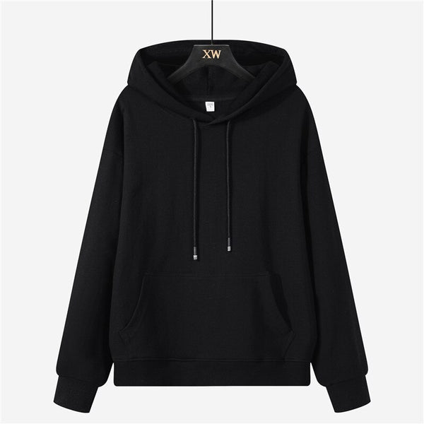 Autumn winter fleece oversize hoodies solid color jackets toppies womens tracksuits hooded sweatshirts | Vimost Shop.