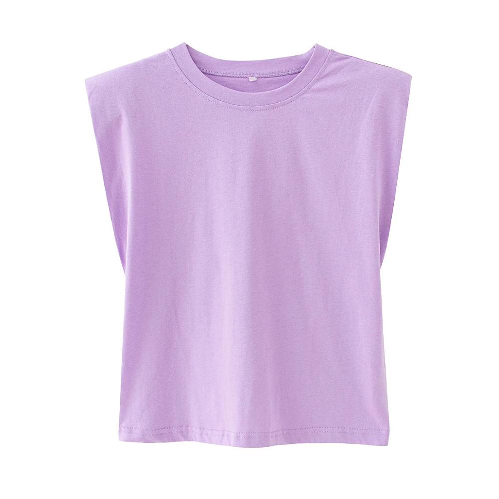 Shoulder pads Sleeveless tank 95% cotton pullover basic style Casual Femme T- shirts New Summer Women Tops | Vimost Shop.