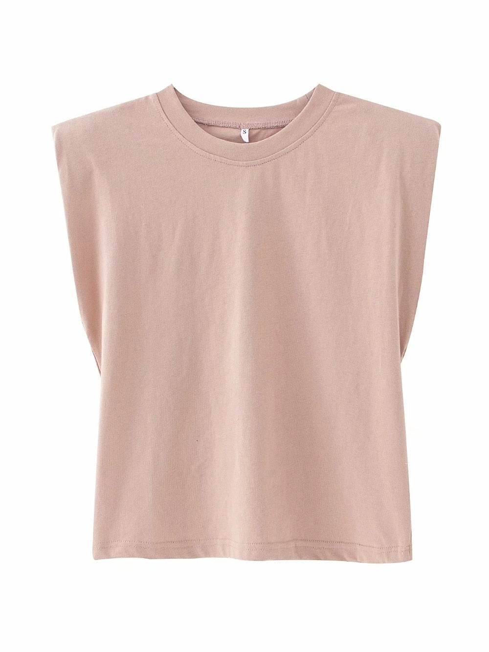 Shoulder pads Sleeveless tank 95% cotton pullover basic style Casual Femme T- shirts New Summer Women Tops | Vimost Shop.