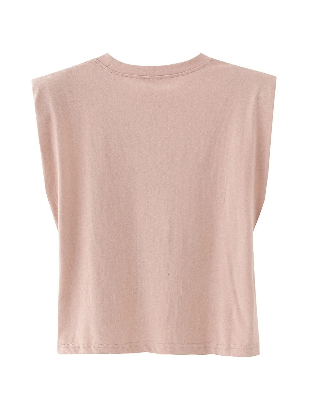 Shoulder pads Sleeveless tank 95% cotton pullover basic style Casual Femme T- shirts New Summer Women Tops | Vimost Shop.