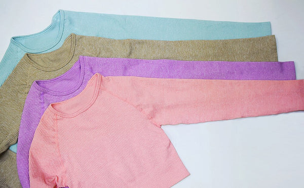 Autumn Seamless Yoga Set Women Gym Clothes Solid Long Sleeve Crop Top Leggings Tracksuit Workout Push Up Sports Fitness 2 Piece | Vimost Shop.