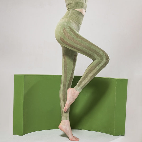 Seamless Sportswear Yoga Set Hollow Out Gym Fitness Tracksuit Long Sleeve Top Hips Lifting Leggings Running Traning Two Piece | Vimost Shop.