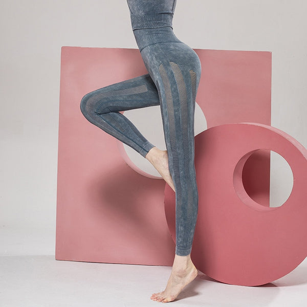 Seamless Sportswear Yoga Set Hollow Out Gym Fitness Tracksuit Long Sleeve Top Hips Lifting Leggings Running Traning Two Piece | Vimost Shop.