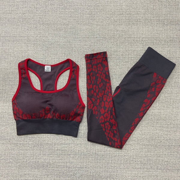 Seamless Leopard Yoga Suit Gym Clothings Women Bra Top And Leggings Sexy Fitness Sports Running Push Up Hips Lifting Tracksuit | Vimost Shop.