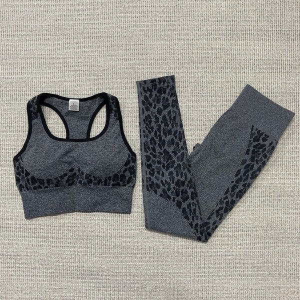 Seamless Leopard Yoga Suit Gym Clothings Women Bra Top And Leggings Sexy Fitness Sports Running Push Up Hips Lifting Tracksuit | Vimost Shop.