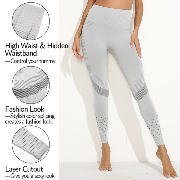Hollow Out Yoga Pants High Waist Seamless Leggings Gym Leggins Fitness Sport Tights Jogging Trousers Workout Running Pants | Vimost Shop.
